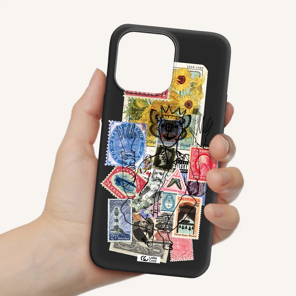 Stamp Collection Apple iPhone 14 pro Silicone black Case