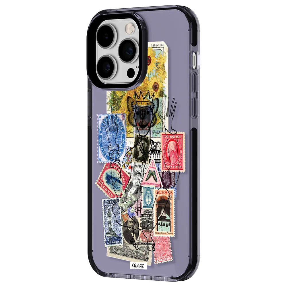 Stamp Collection Apple iPhone 15 Pro impact Lilac Case