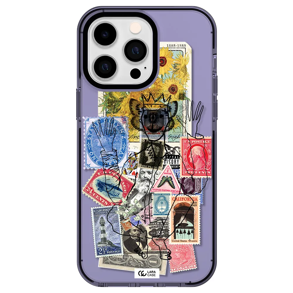 Stamp Collection Apple iPhone 15 Pro Max impact Lilac Case