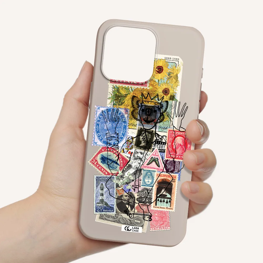 Stamp Collection Apple Iphone 15 Pro max Silicone Stone Case