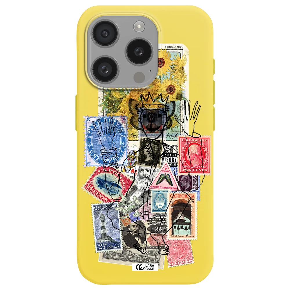 Stamp Collection Apple Iphone 15 Pro Silicone Canary Yellow Case