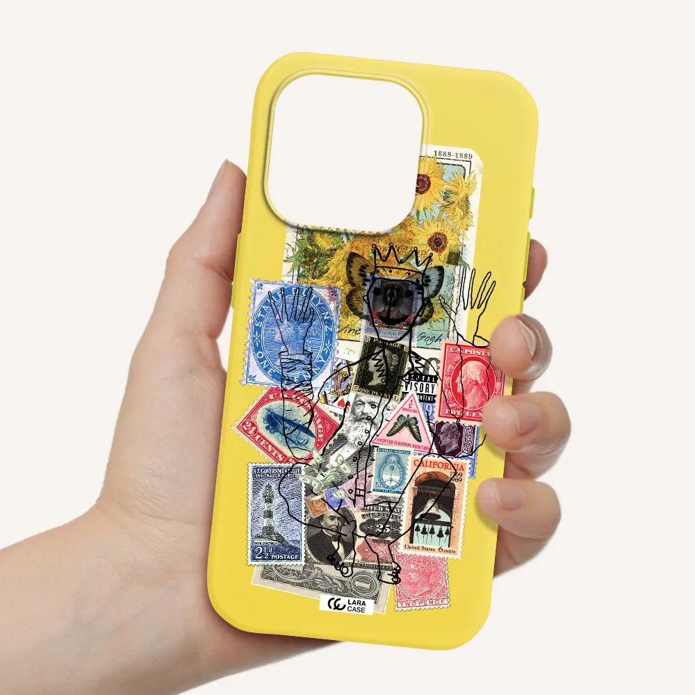 Stamp Collection Apple Iphone 15 Pro Silicone Canary Yellow Case