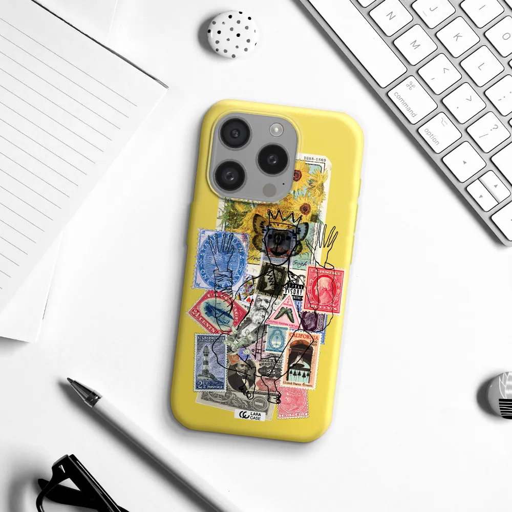 Stamp Collection Apple Iphone 15 Pro Silicone Canary Yellow Case