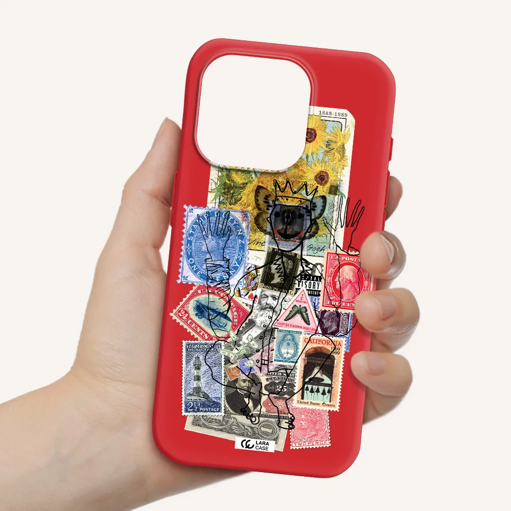Stamp Collection Apple Iphone 15 Pro Silicone Imperial Red Case