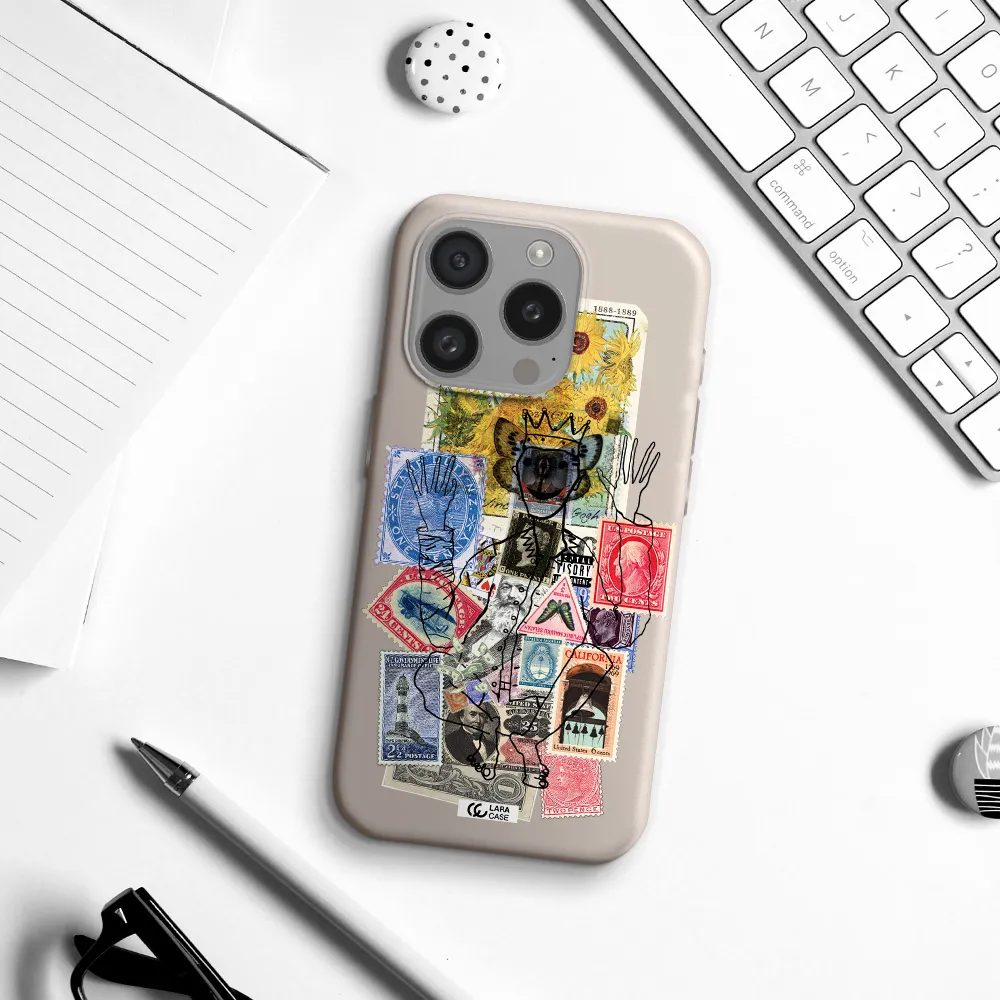 Stamp Collection Apple Iphone 15 Pro Silicone Stone Case