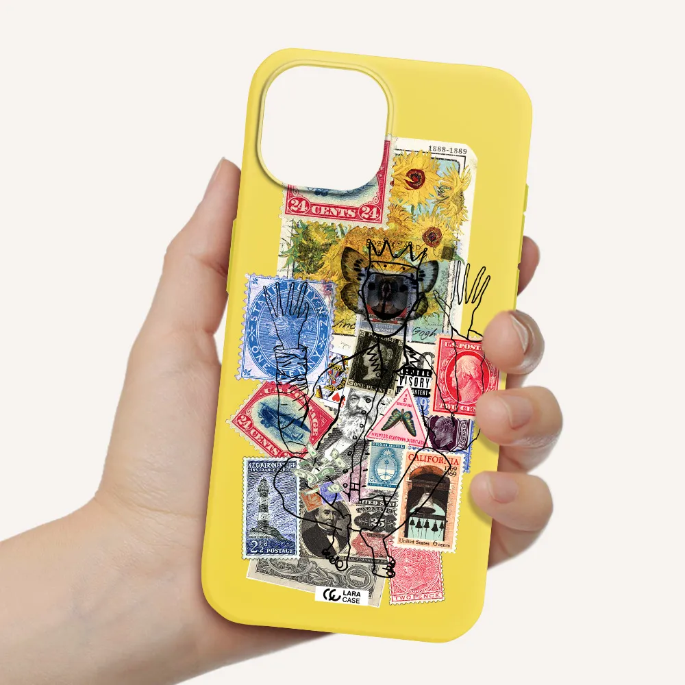 Stamp Collection Apple iPhone 15 Silicone canary yellow Case
