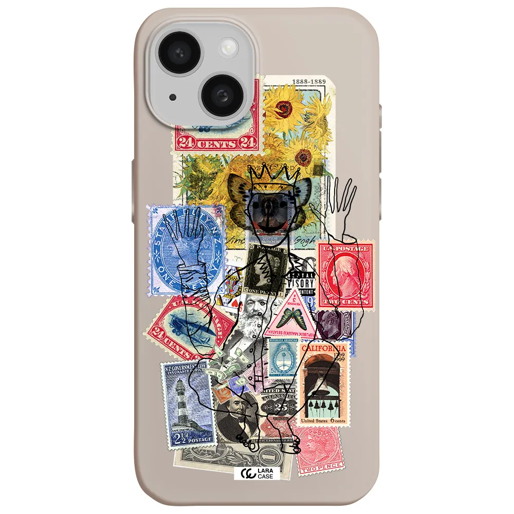 Stamp Collection Apple iPhone 15 Silicone Stone Case