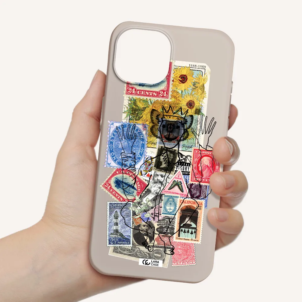 Stamp Collection Apple iPhone 15 Silicone Stone Case