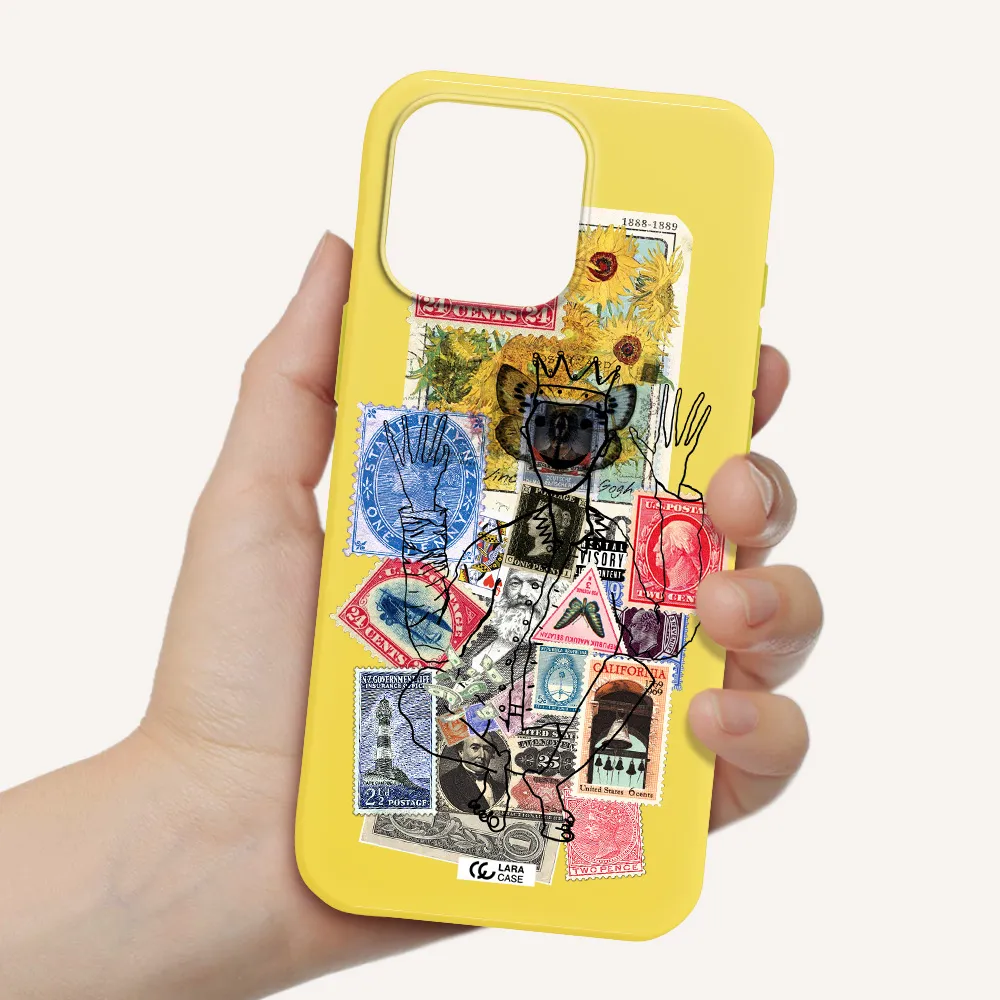 Stamp Collection Apple Iphone 16 Pro Max Silicone Canary Yellow Case