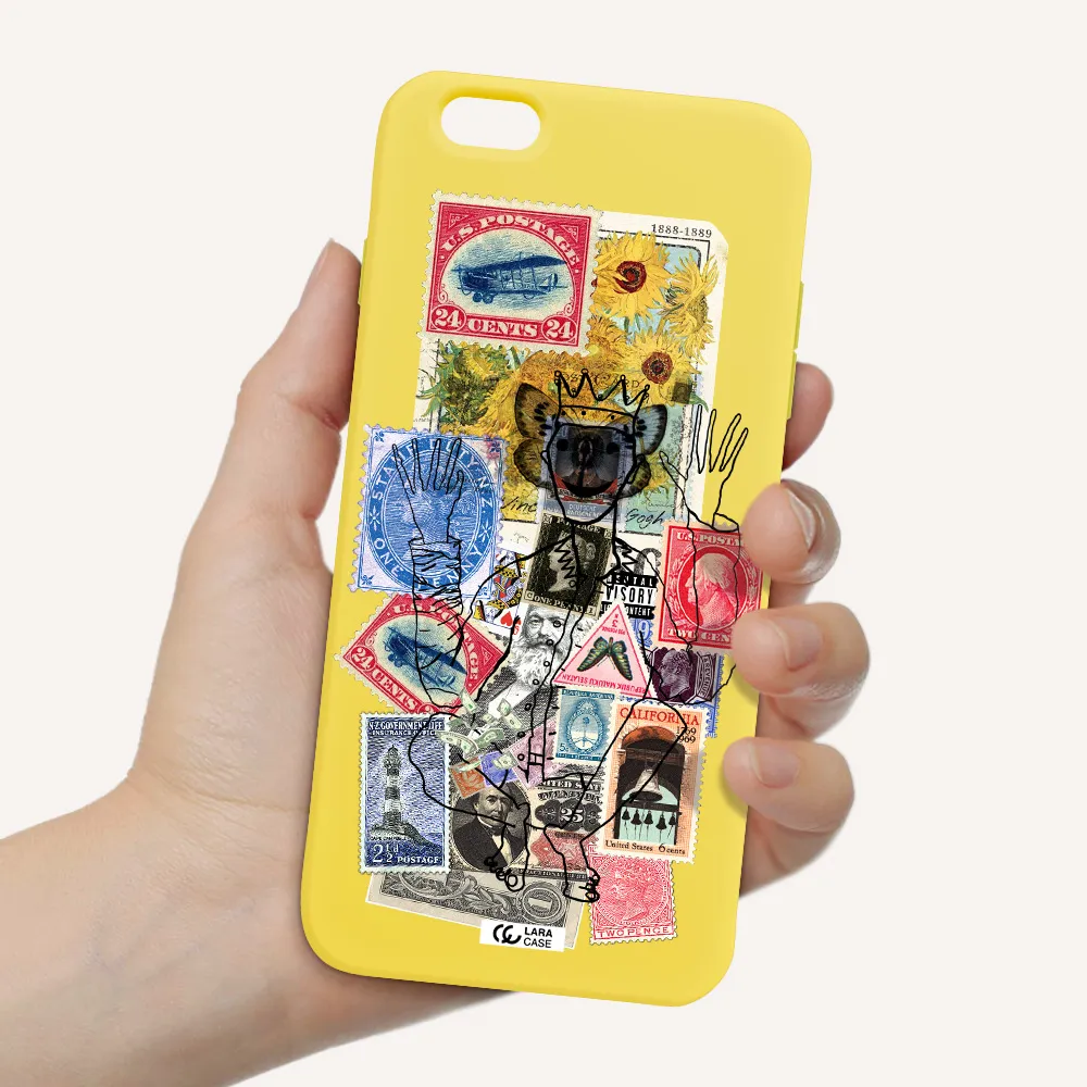 Stamp Collection Apple iPhone 6 plus Silicone canary yellow Case