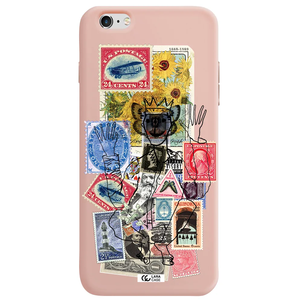 Stamp Collection Apple iPhone 6 plus Silicone pastel pink Case