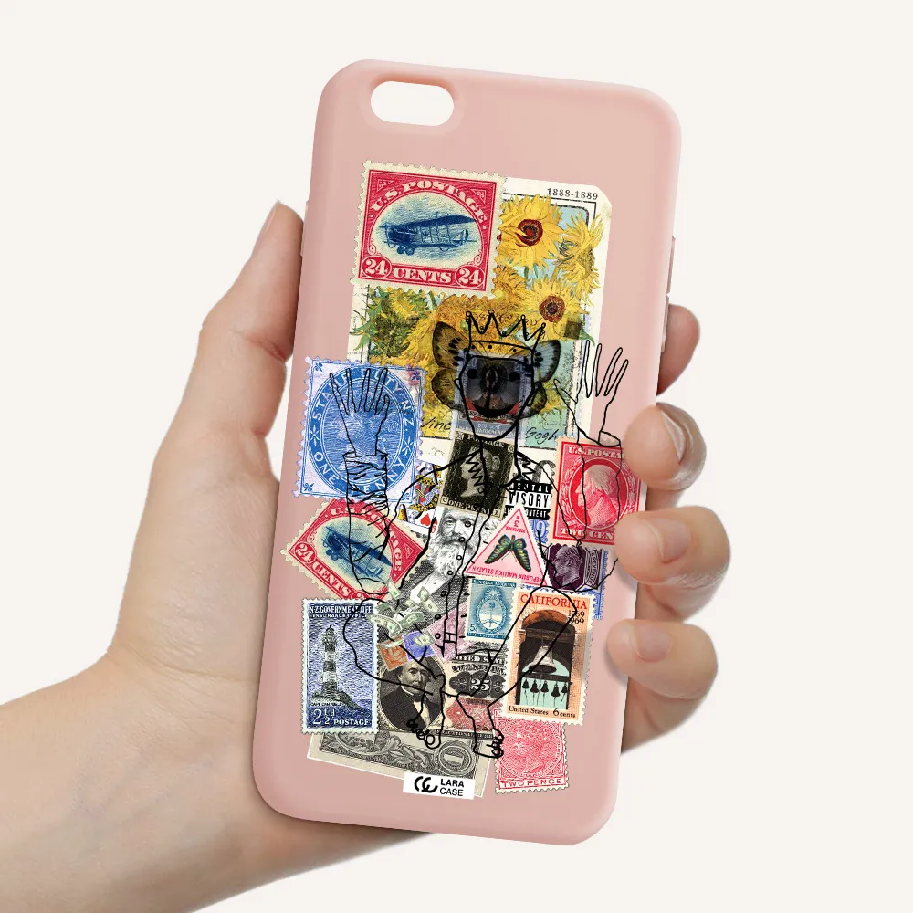 Stamp Collection Apple iPhone 6 plus Silicone pastel pink Case