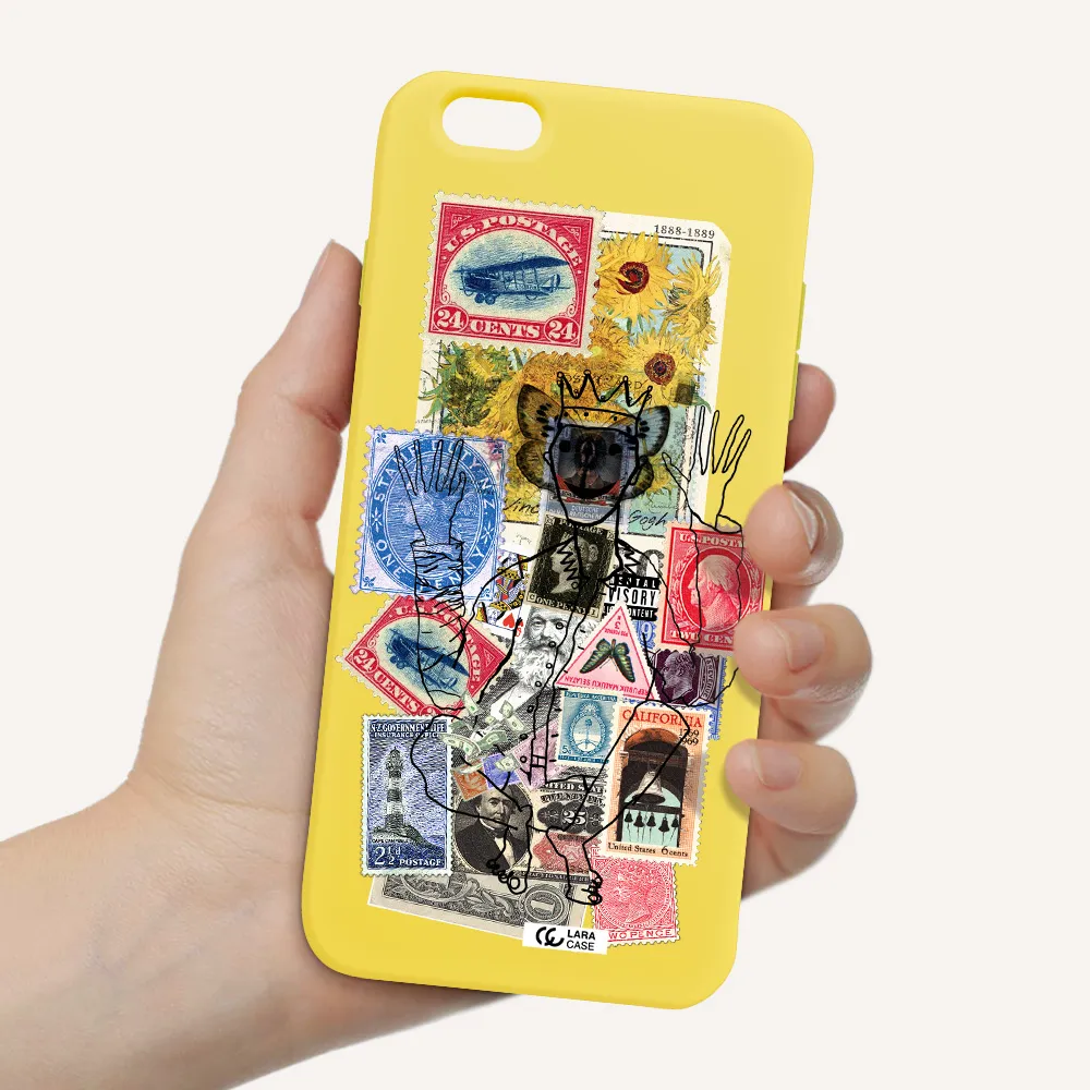 Stamp Collection Apple iPhone 6 s plus Silicone canary yellow Case