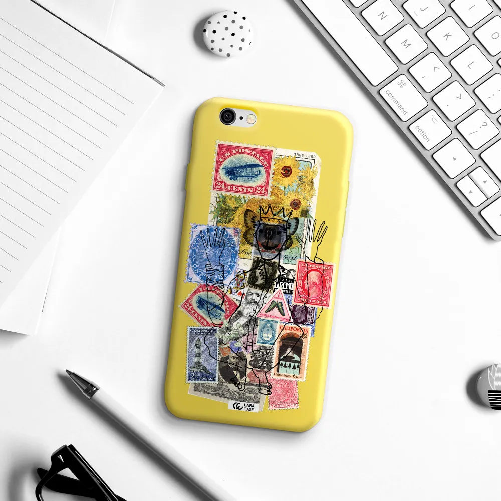 Stamp Collection Apple iPhone 6 Silicone canary yellow Case