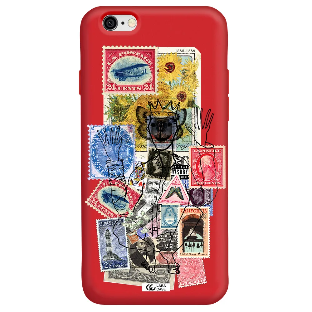 Stamp Collection Apple iPhone 6 Silicone Imperial Red Case