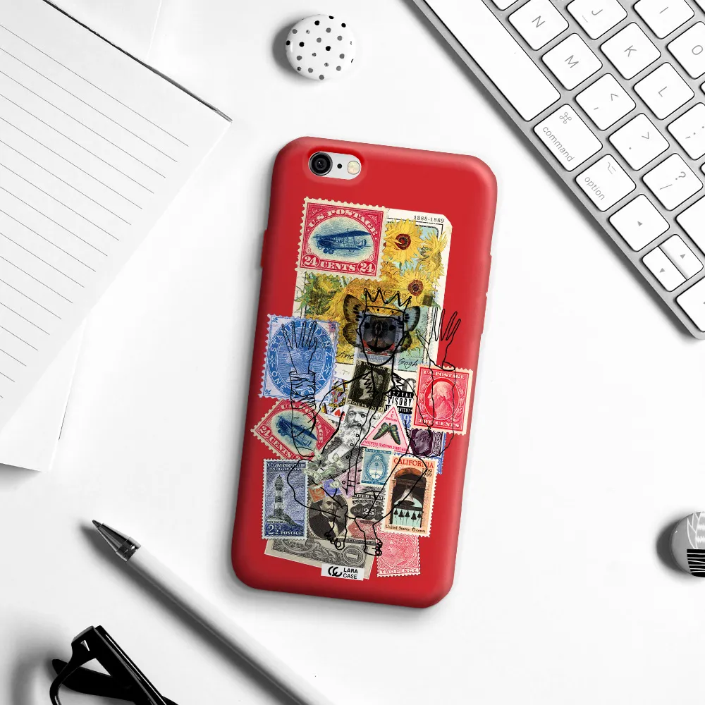 Stamp Collection Apple iPhone 6 Silicone Imperial Red Case