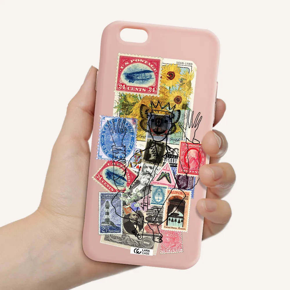 Stamp Collection Apple iPhone 6 Silicone pastel pink Case