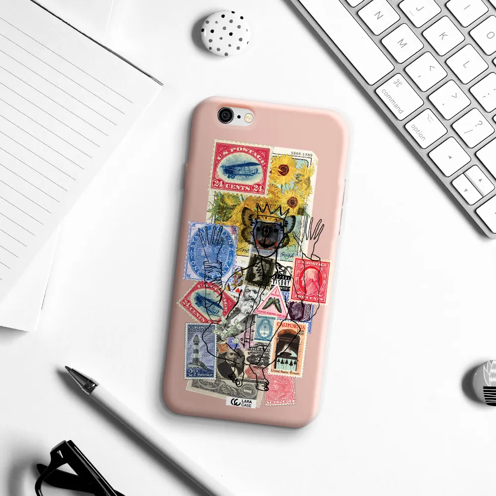 Stamp Collection Apple iPhone 6 Silicone pastel pink Case