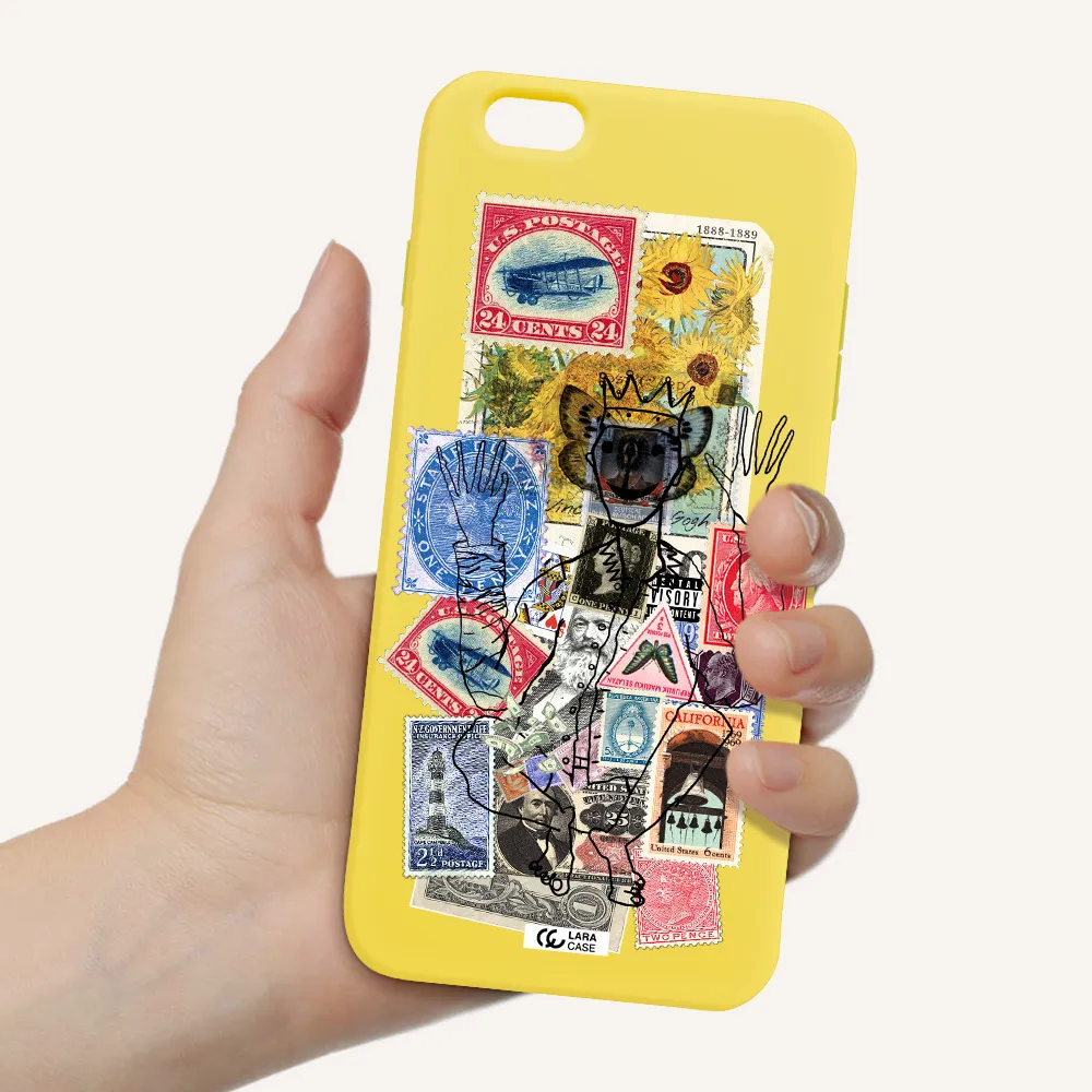 Stamp Collection Apple iPhone 6S Silicone canary yellow Case