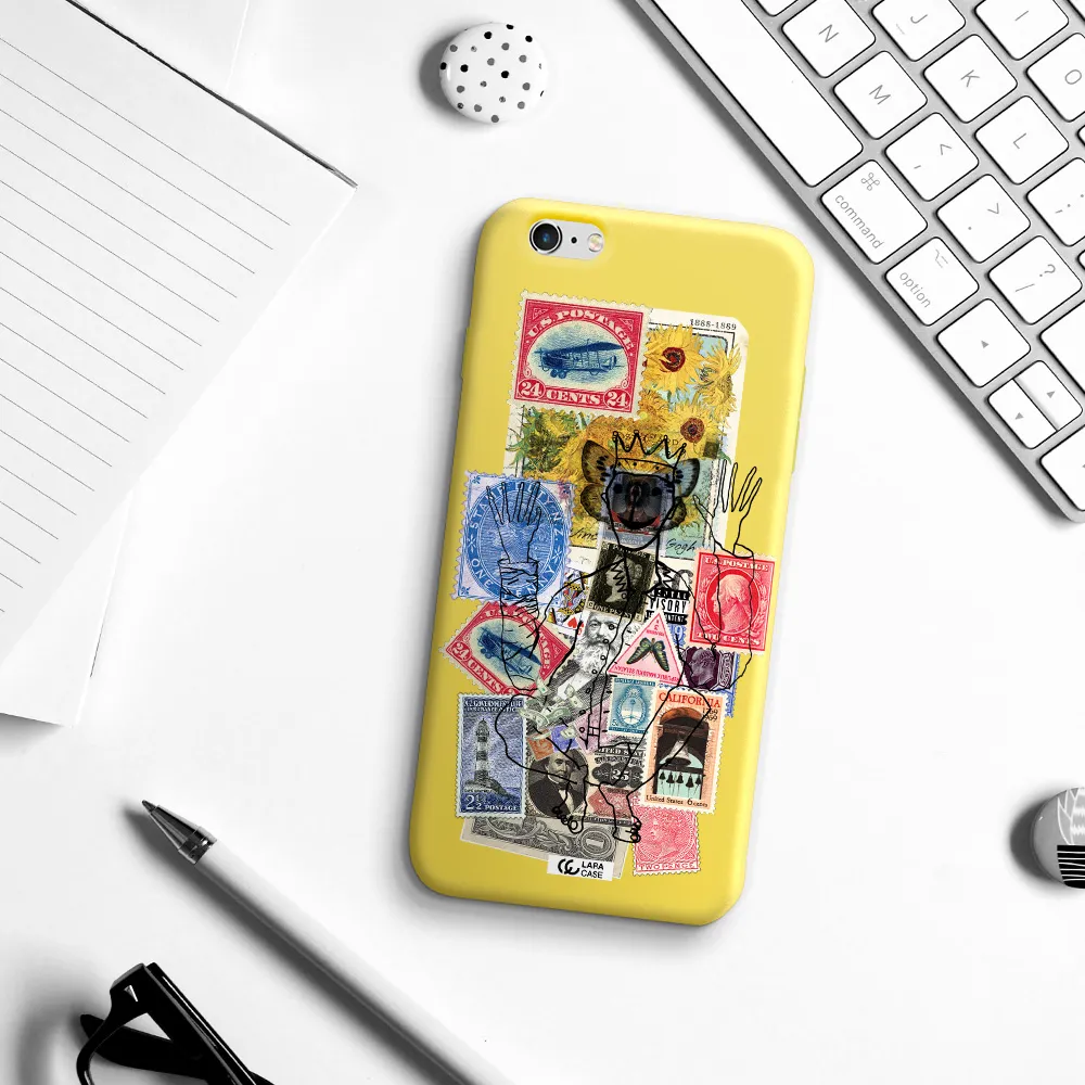 Stamp Collection Apple iPhone 6S Silicone canary yellow Case