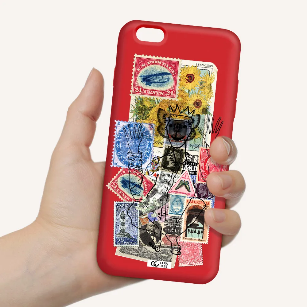 Stamp Collection Apple iPhone 6S Silicone Imperial Red Case