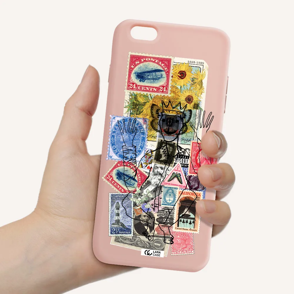 Stamp Collection Apple iPhone 6S Silicone pastel pink Case
