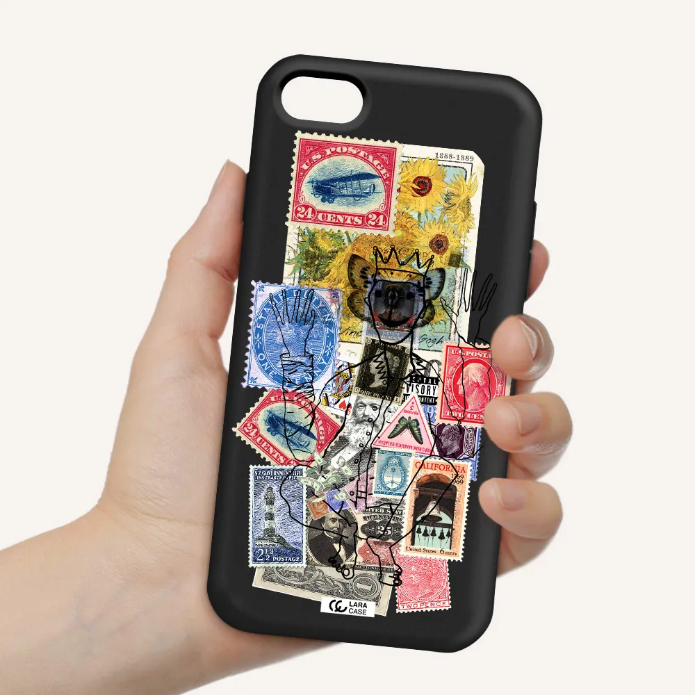 Stamp Collection Apple iPhone 7 Silicone black Case