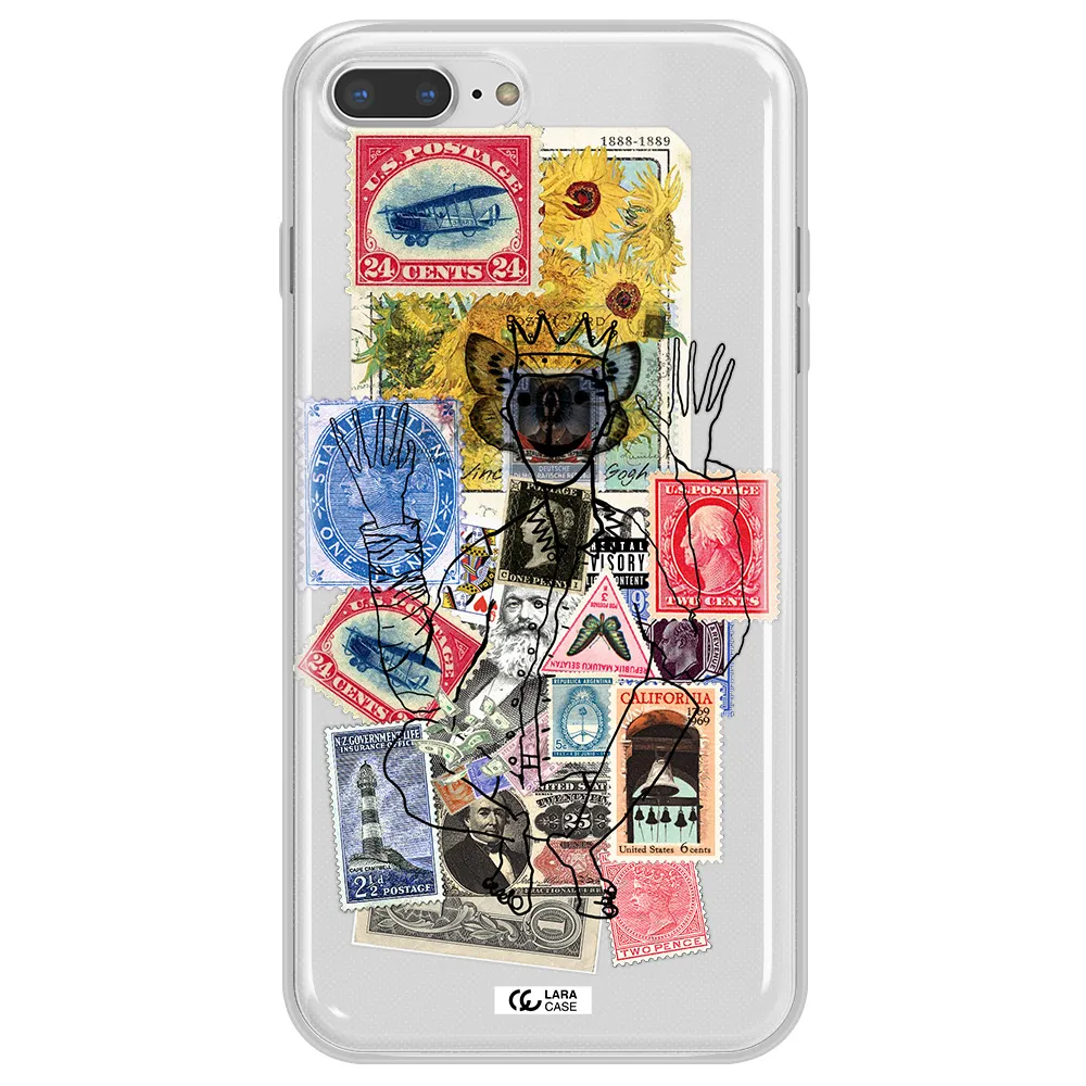 Stamp Collection Apple iPhone 8 plus Clear TPU Case