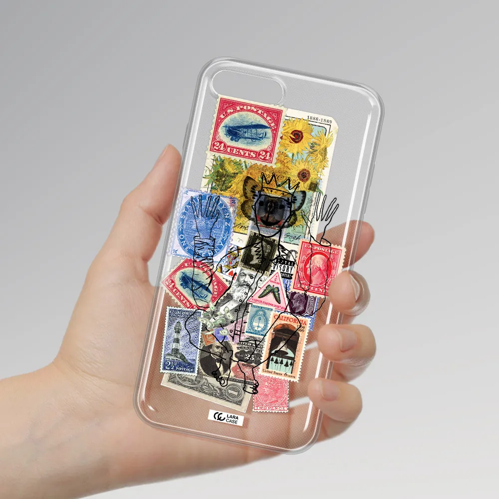 Stamp Collection Apple iPhone 8 plus Clear TPU Case