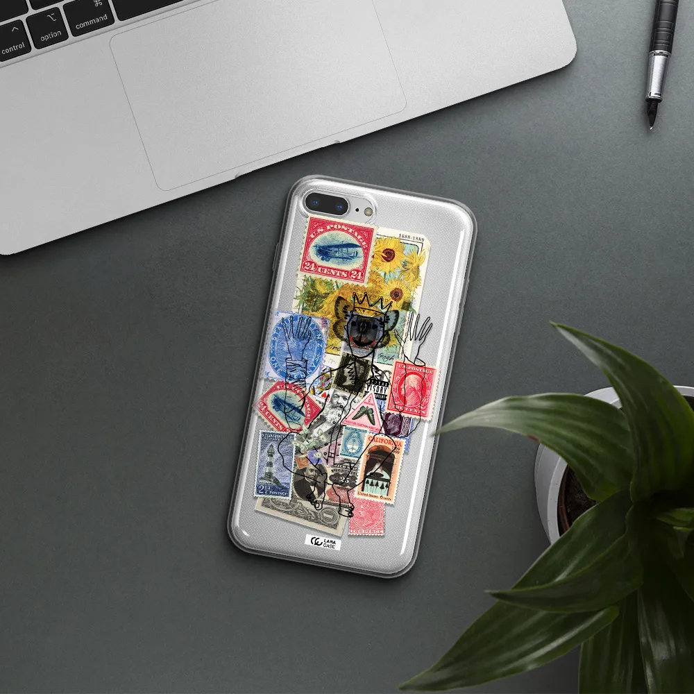 Stamp Collection Apple iPhone 8 plus Clear TPU Case