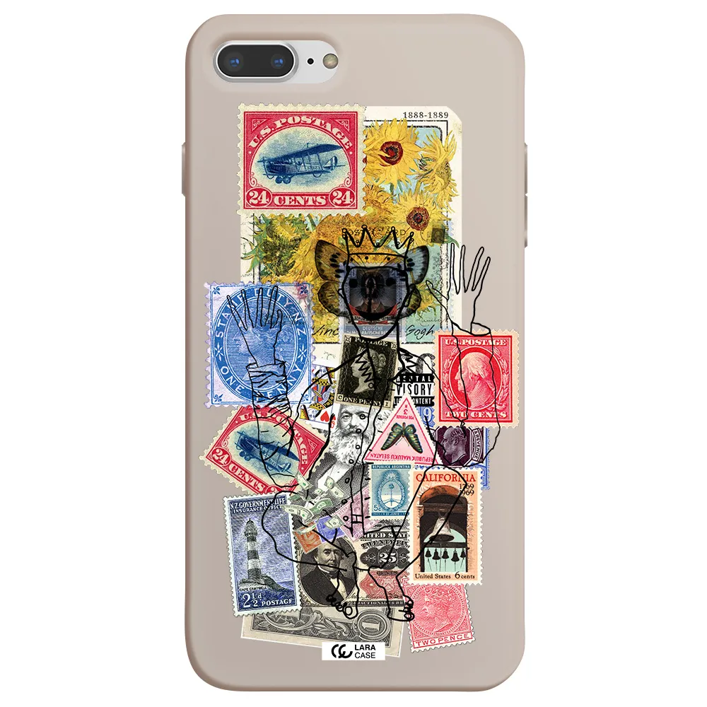 Stamp Collection Apple iPhone 8 plus Silicone Stone Case
