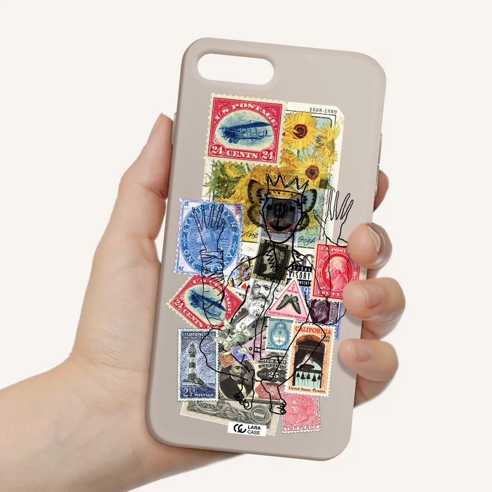 Stamp Collection Apple iPhone 8 plus Silicone Stone Case