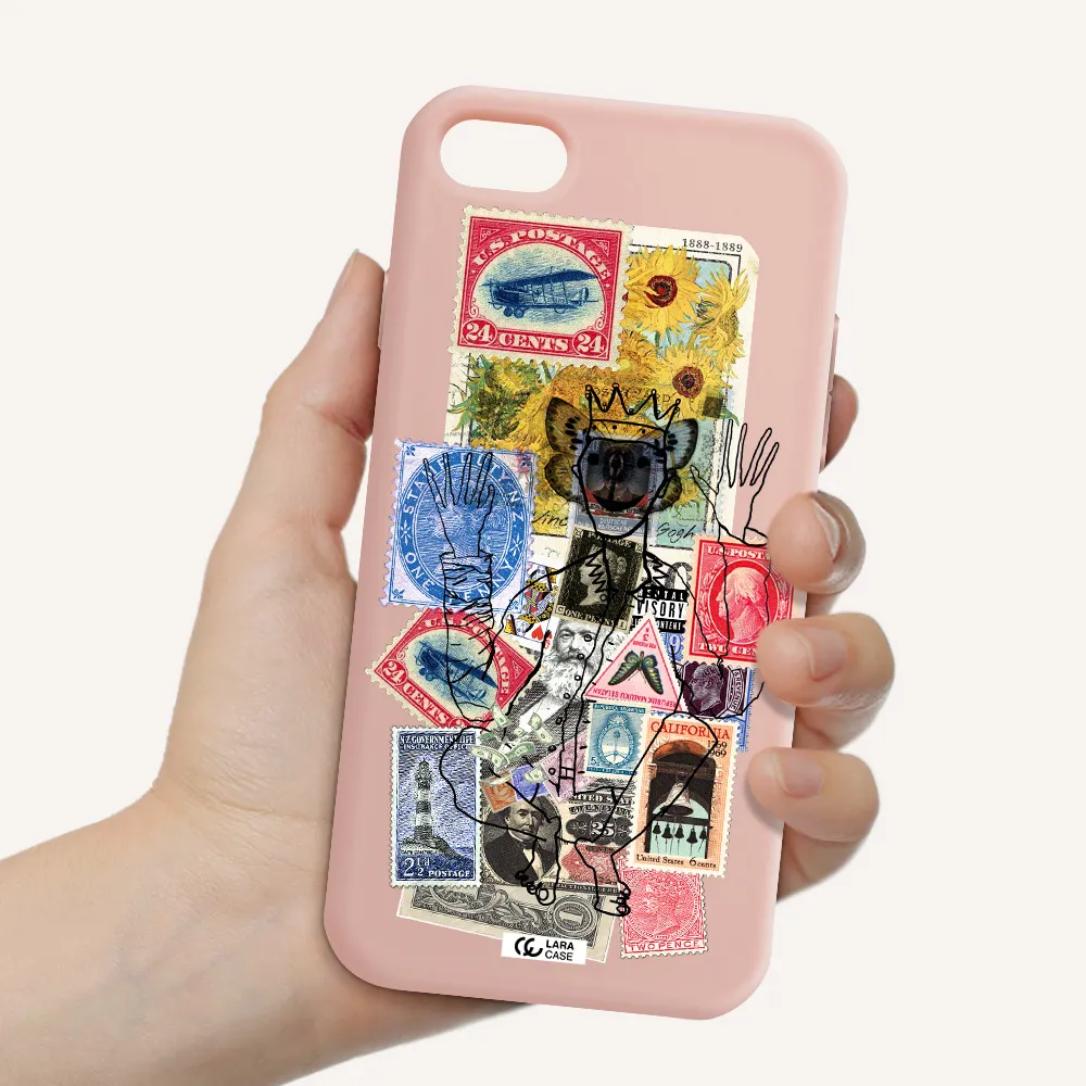 Stamp Collection Apple iPhone 8 Silicone pastel pink Case