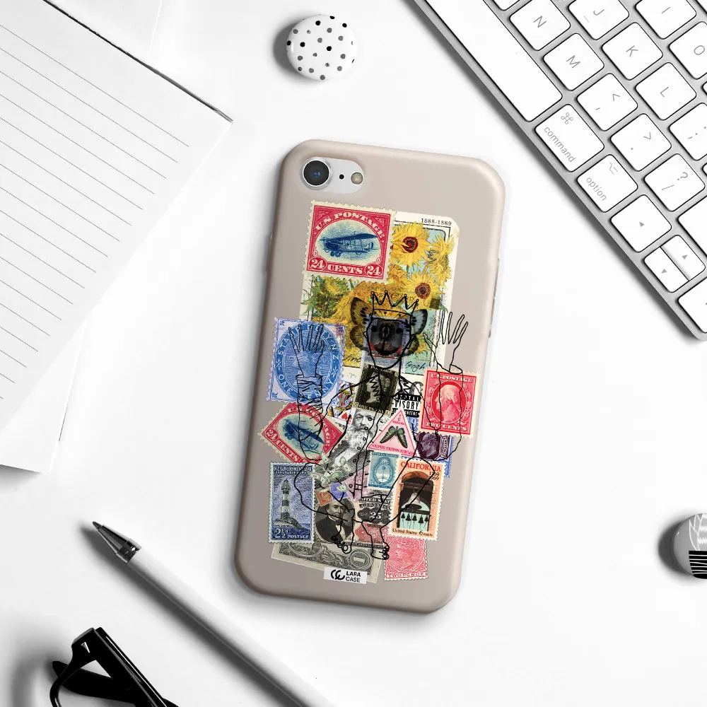 Stamp Collection Apple iPhone 8 Silicone Stone Case