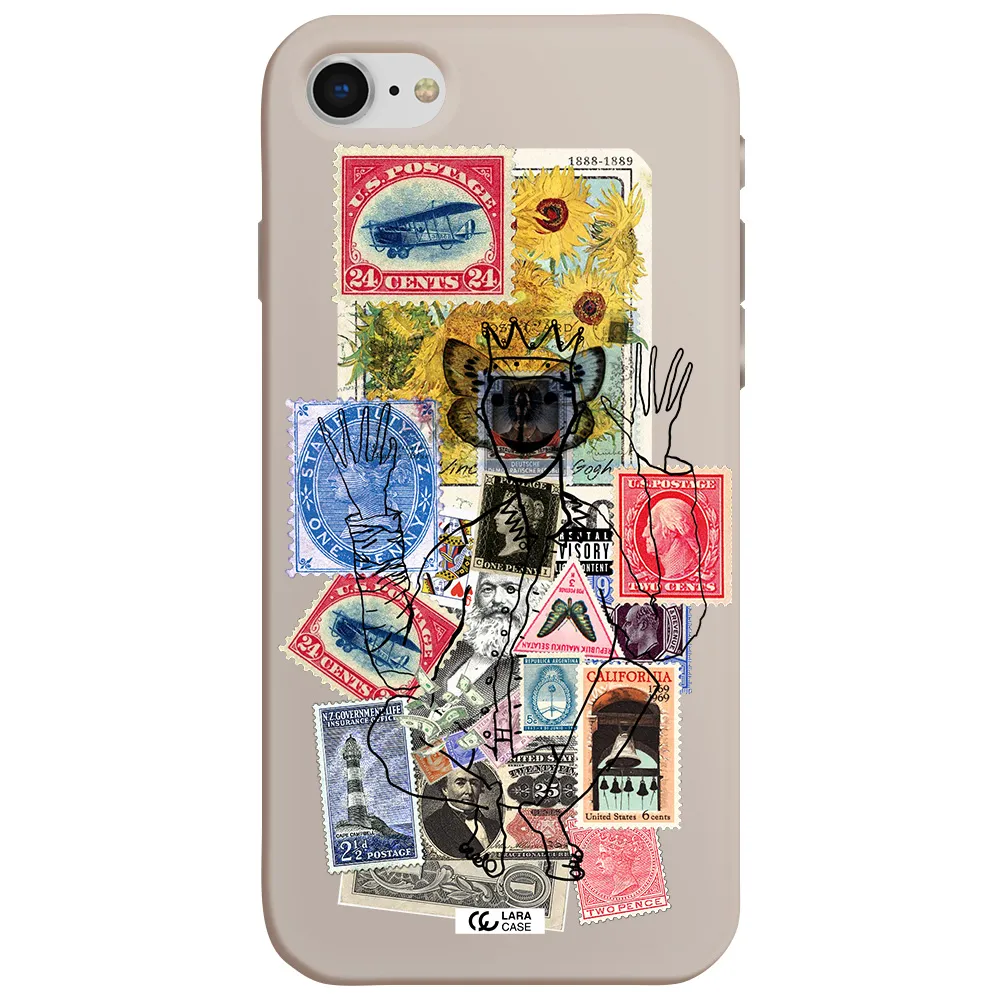 Stamp Collection Apple iPhone se 2020 Silicone Stone Case