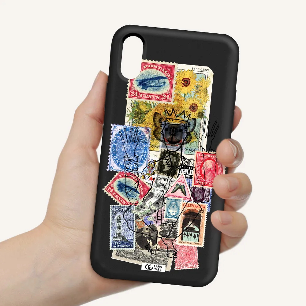 Stamp Collection Apple iPhone X Silicone black Case