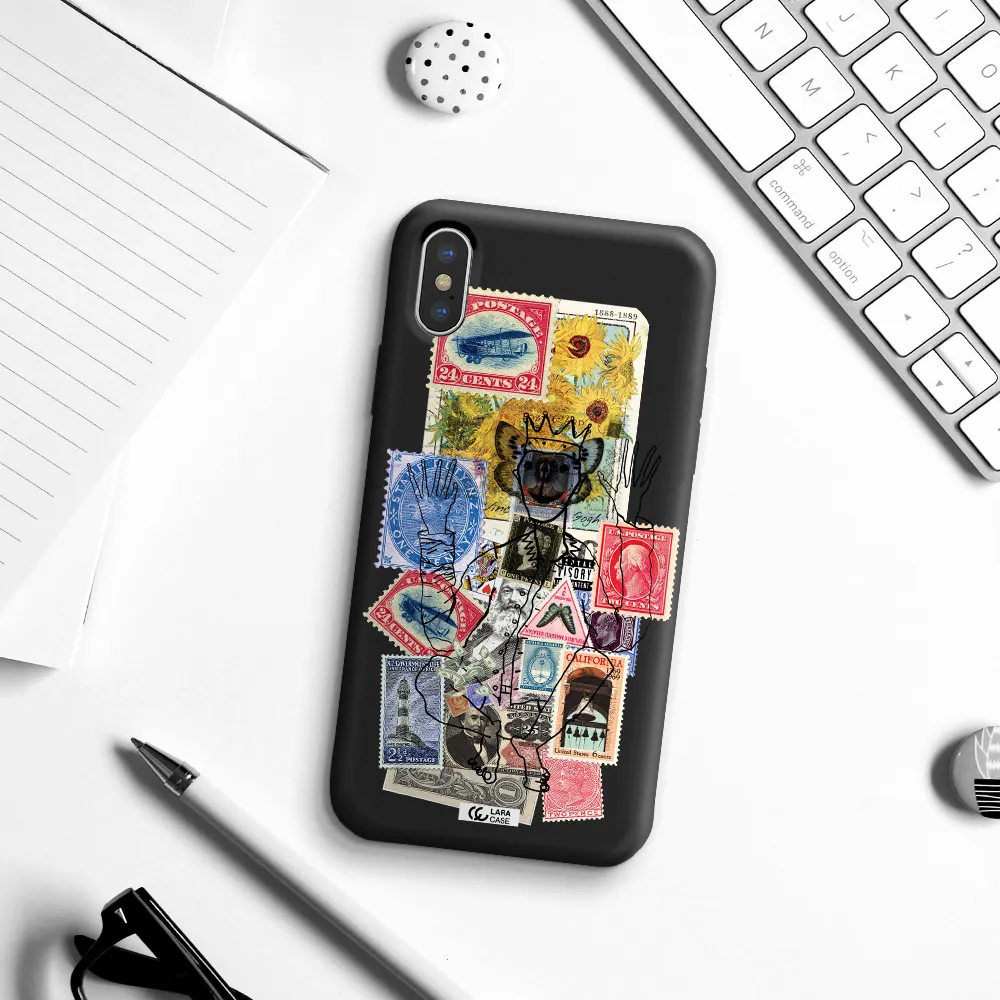 Stamp Collection Apple iPhone X Silicone black Case