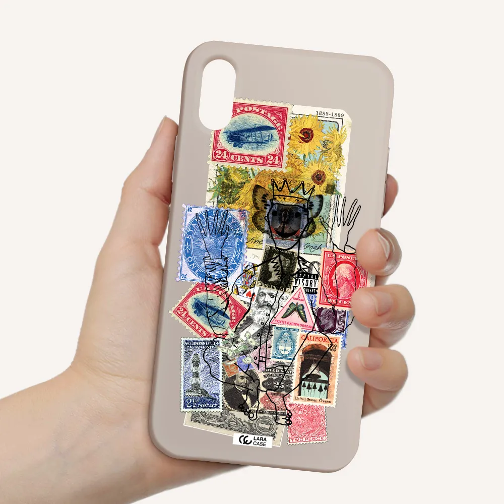 Stamp Collection Apple iPhone X Silicone Stone Case