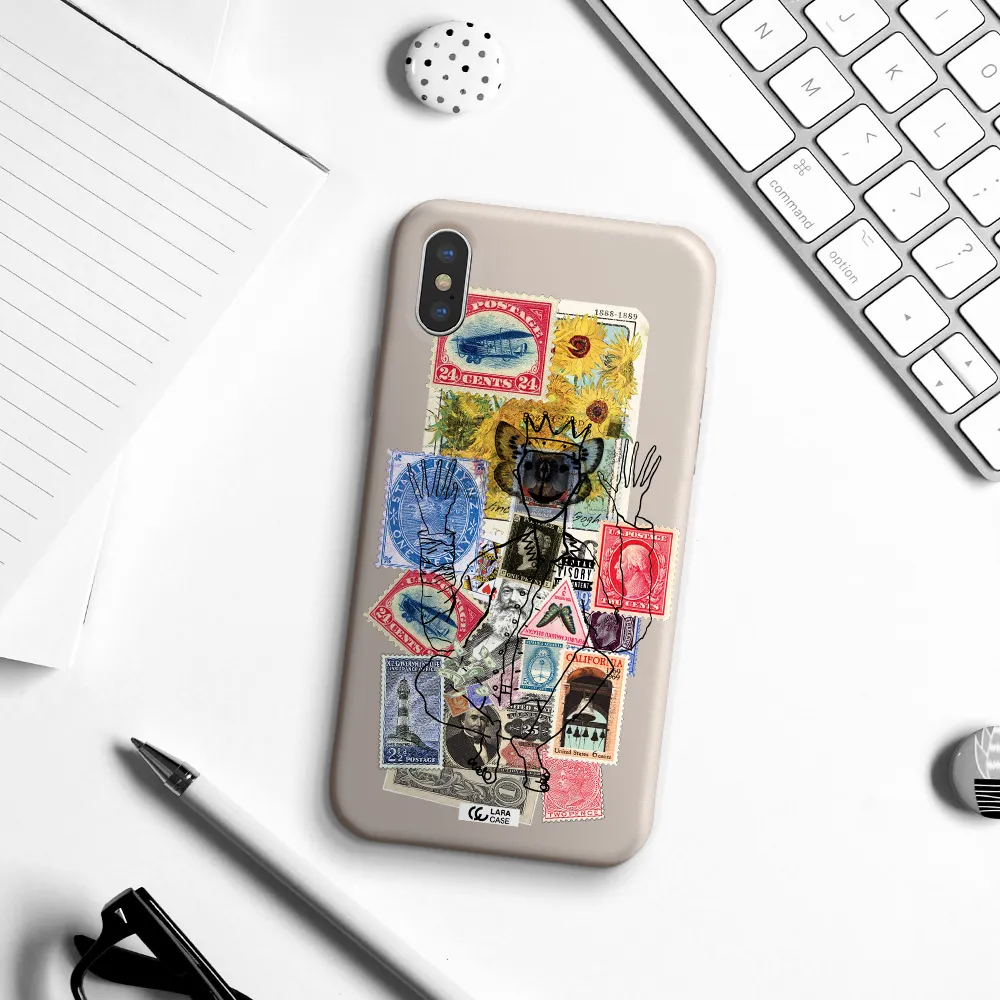 Stamp Collection Apple iPhone X Silicone Stone Case