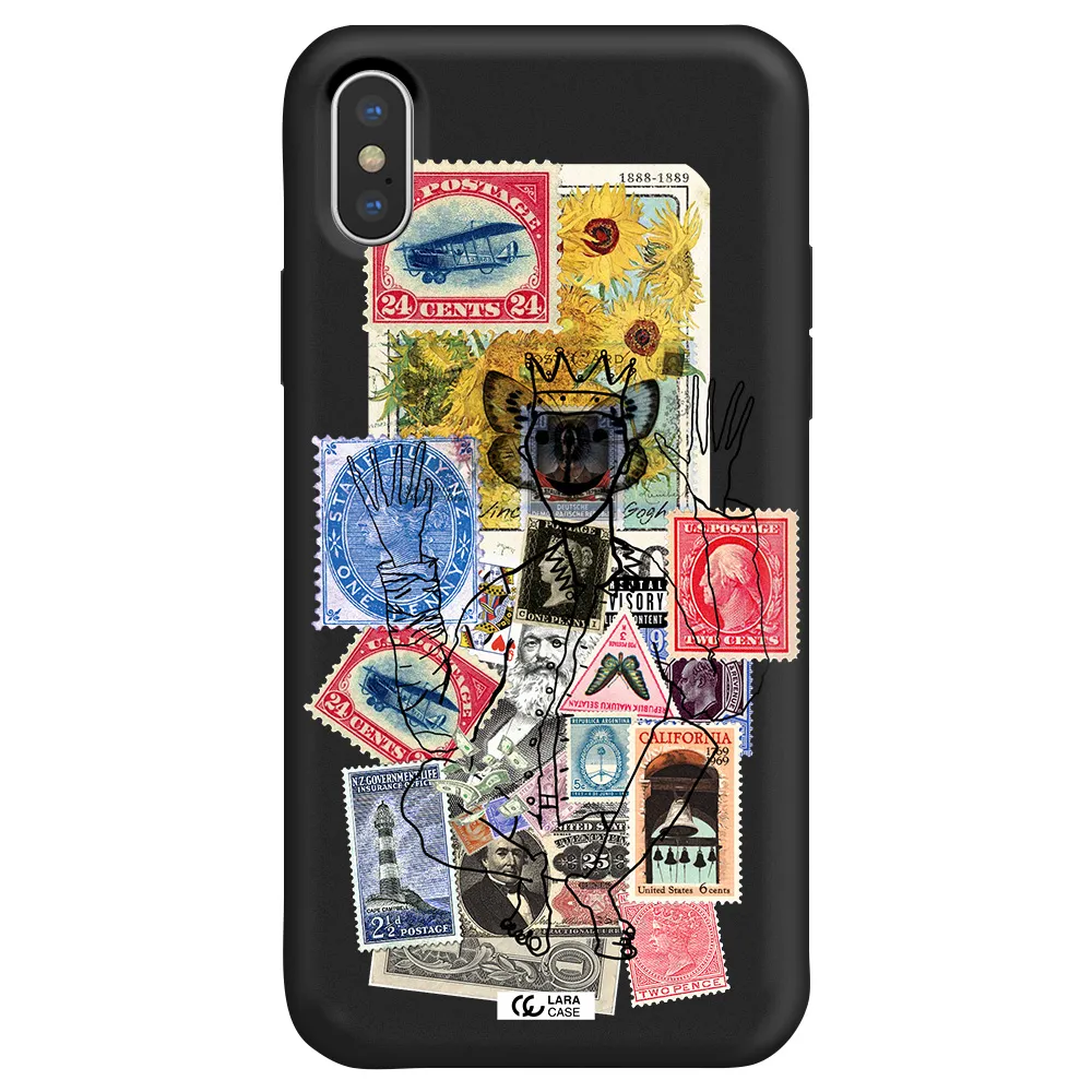 Stamp Collection Apple iPhone XS Silicone black Case