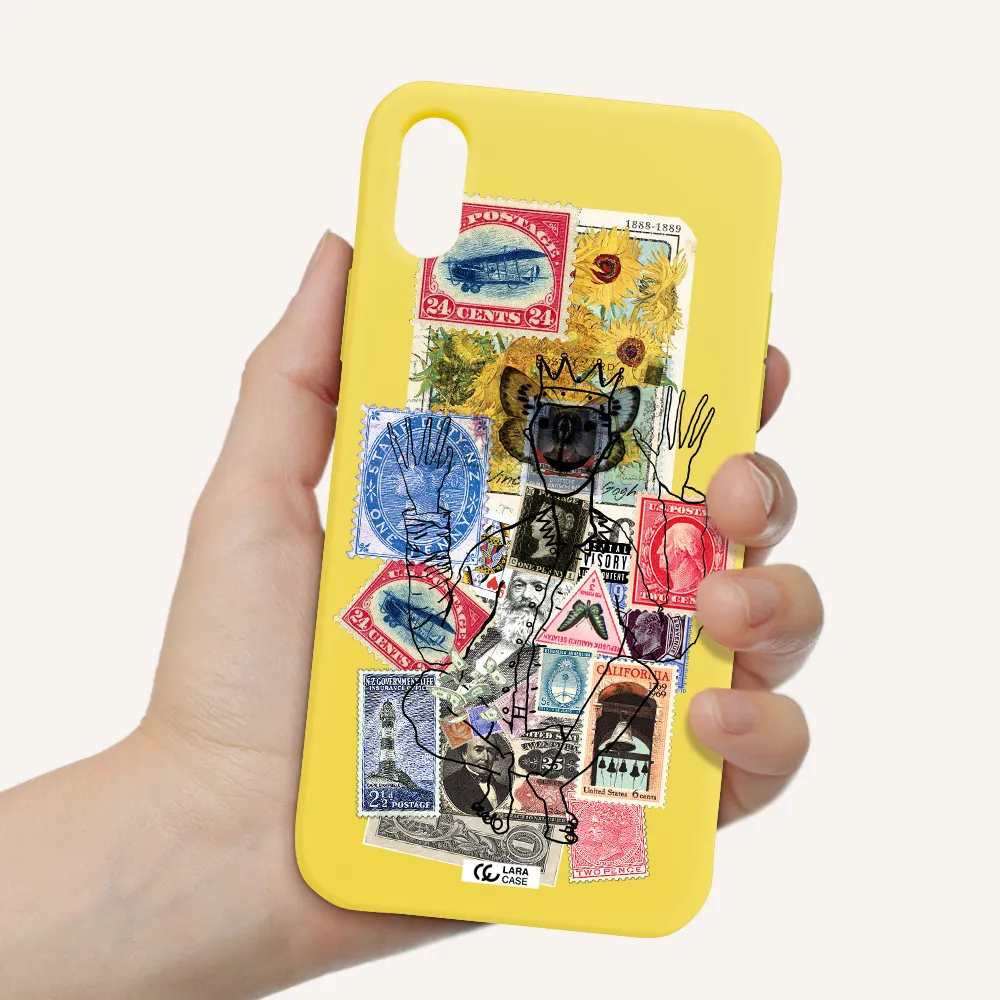 Stamp Collection Apple iPhone XS Silicone canary yellow Case