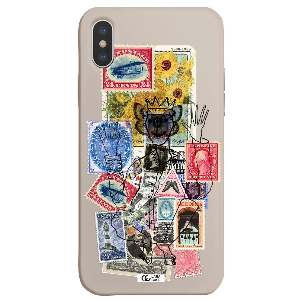 Stamp Collection Apple iPhone XS Silicone Stone Case