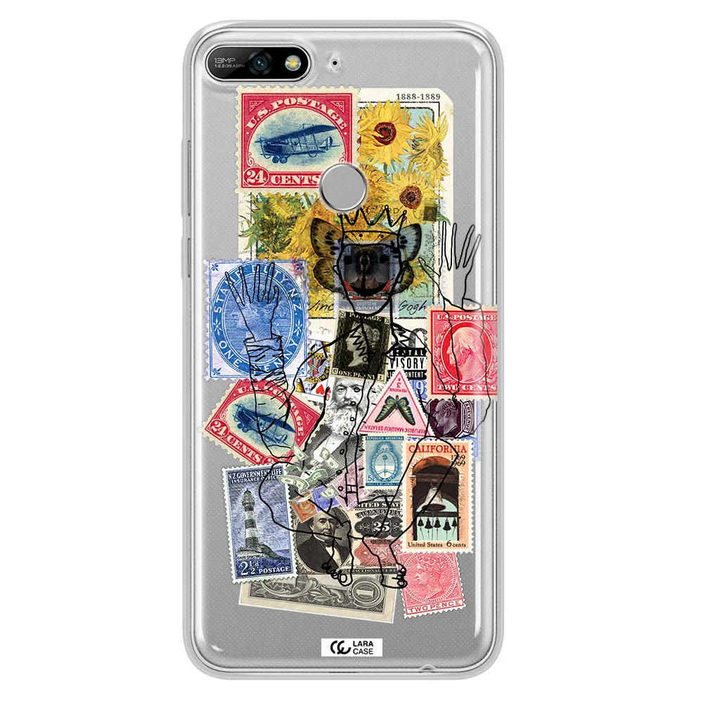 Stamp Collection Huawei Y7 2018 Clear TPU Case