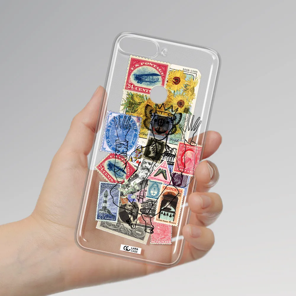 Stamp Collection Huawei Y7 Prime 2018 Clear TPU Case