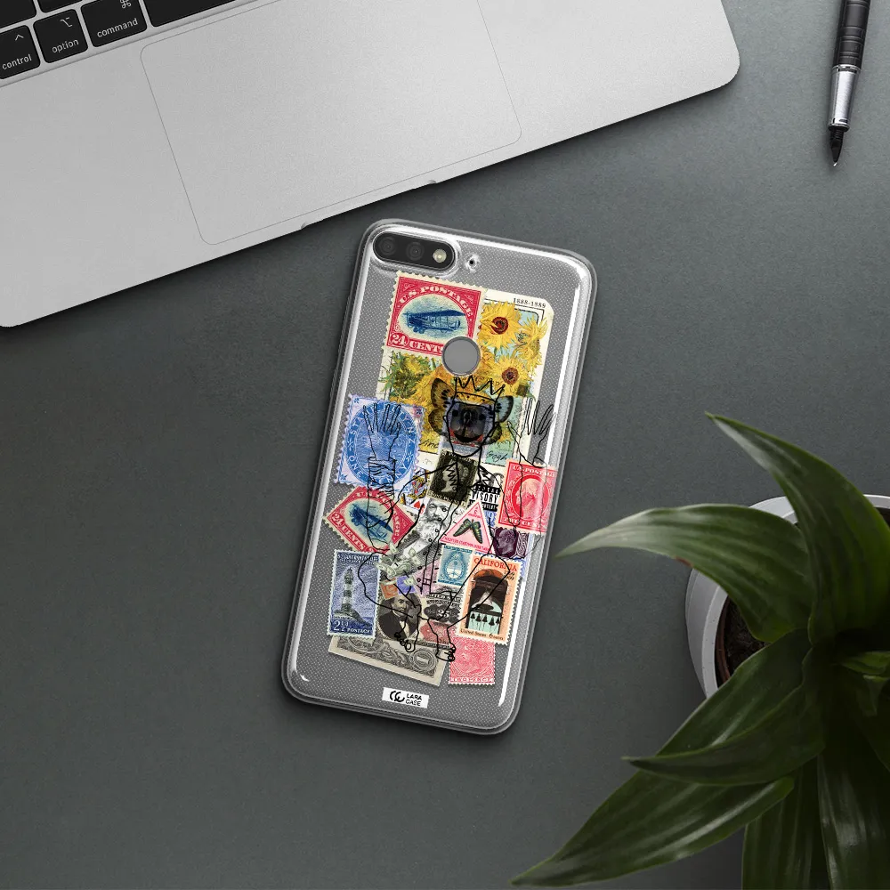 Stamp Collection Huawei Y7 Prime 2018 Clear TPU Case