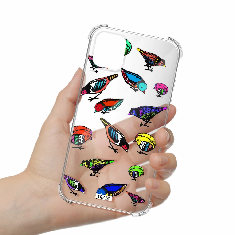 Colorful Birds Drawing Apple iPhone 11 Clear PC Case