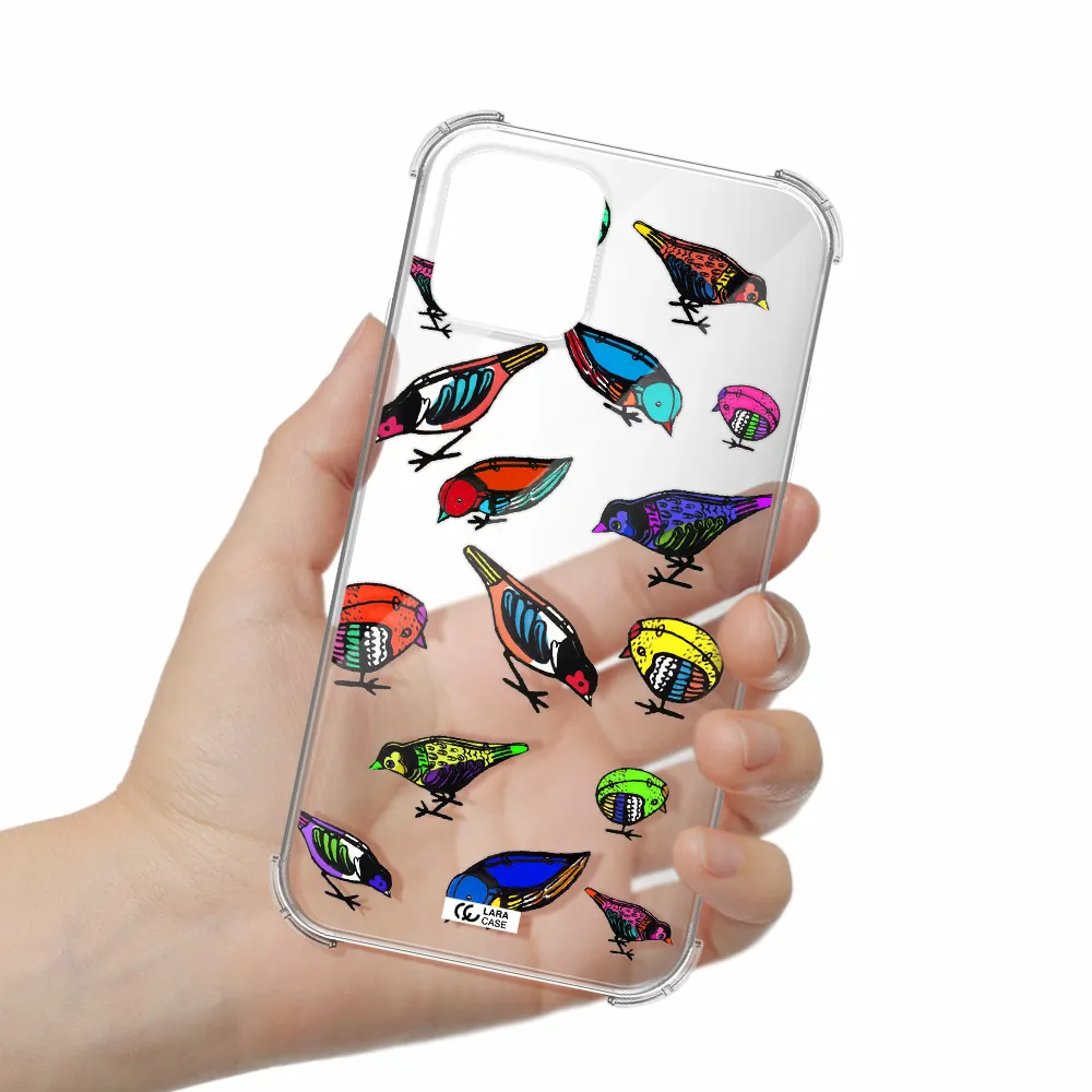 Colorful Birds Drawing Apple iPhone 11 pro Clear PC Case