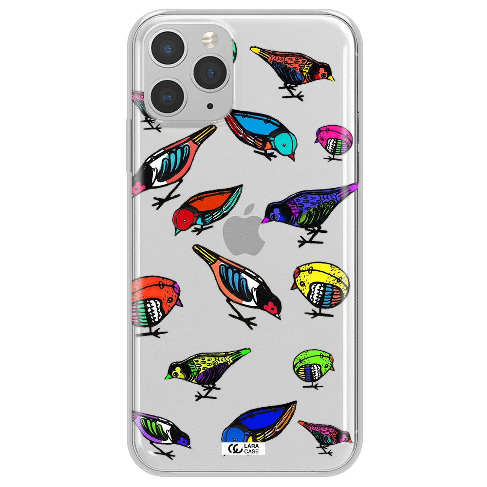 Colorful Birds Drawing Apple iPhone 11 pro Clear TPU Case