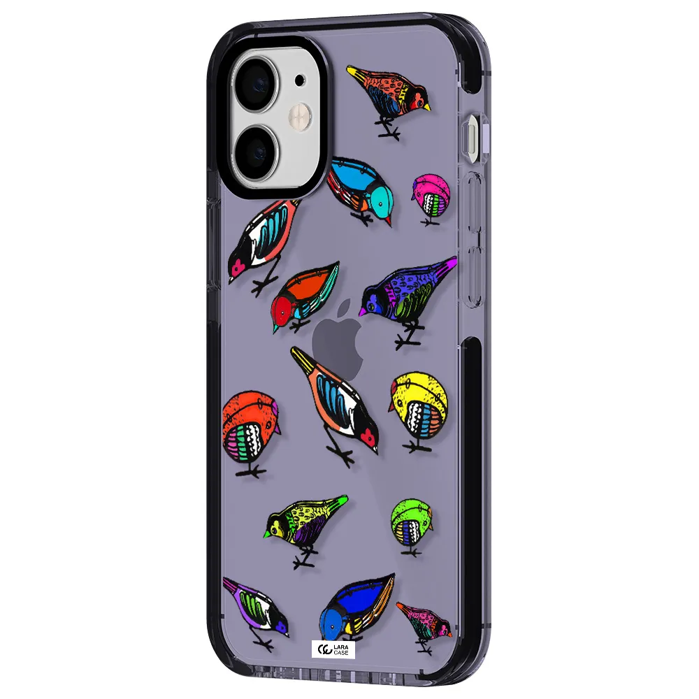 Colorful Birds Drawing Apple iPhone 12 mini impact Lilac Case