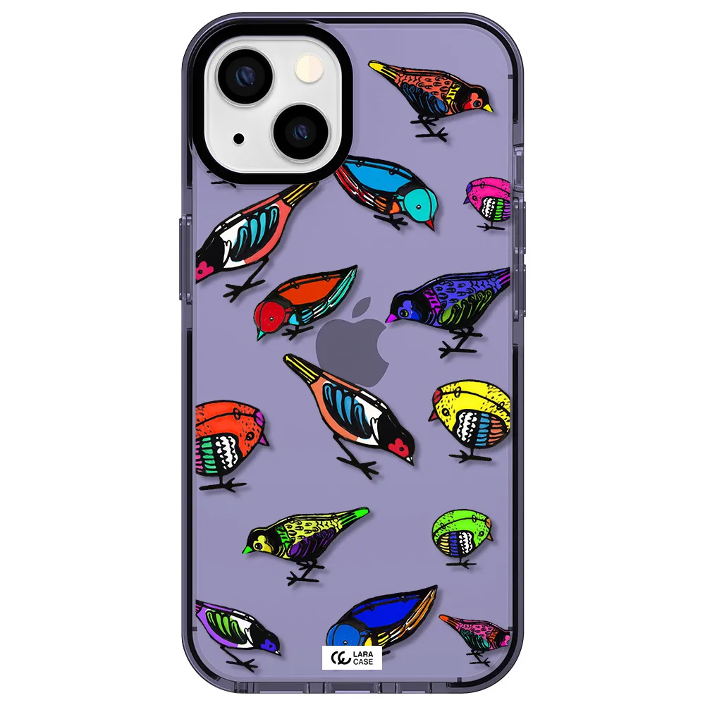 Colorful Birds Drawing Apple iPhone 13 impact Lilac Case